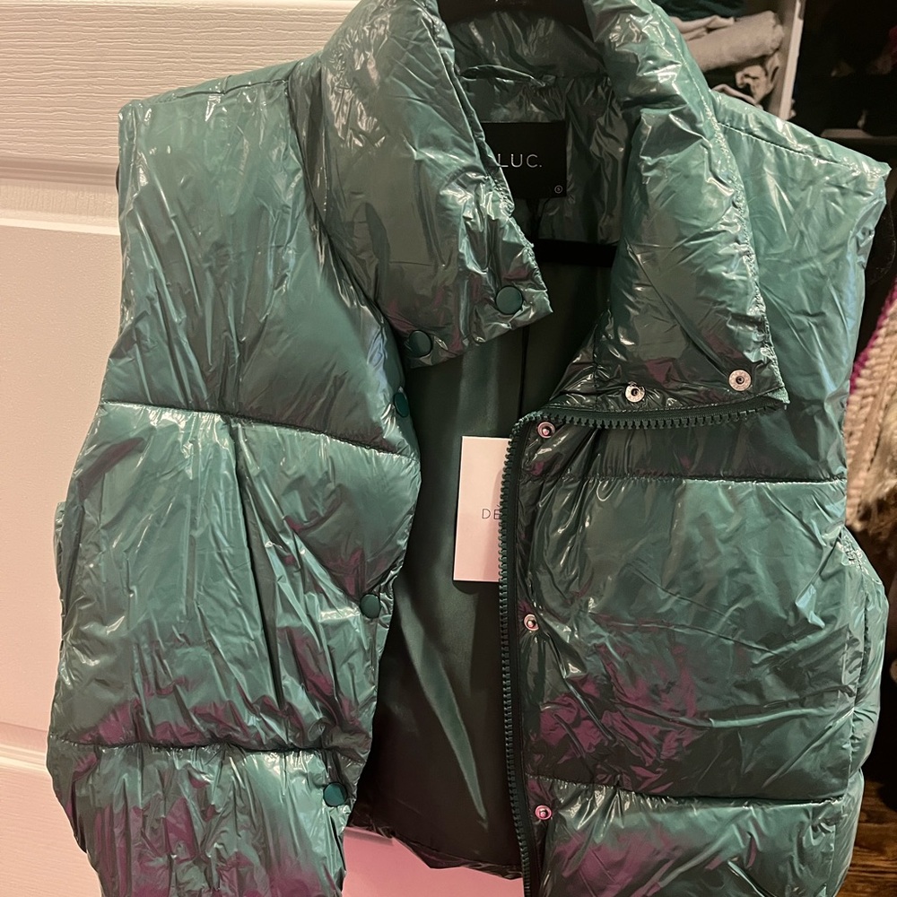 Deluc Shiny Green Puffer Vest